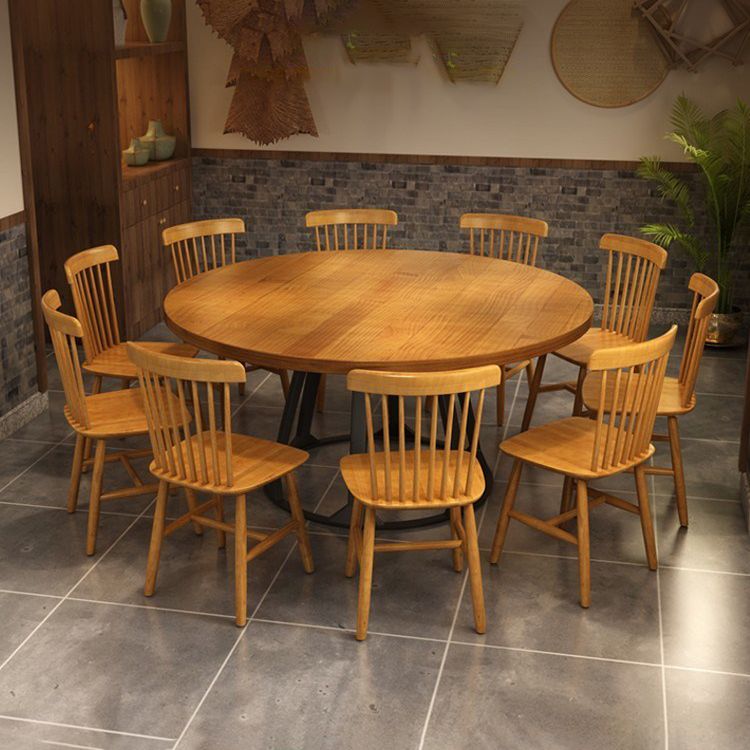 Modern Style Dining Table Solid Wood Round Dinner Table for Home Kitchen