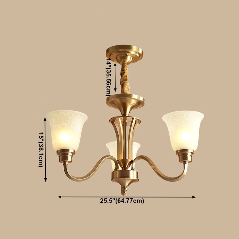 Bell Shape Pendant Lights Modern Glass Pendant Chandelier in Gold Finish