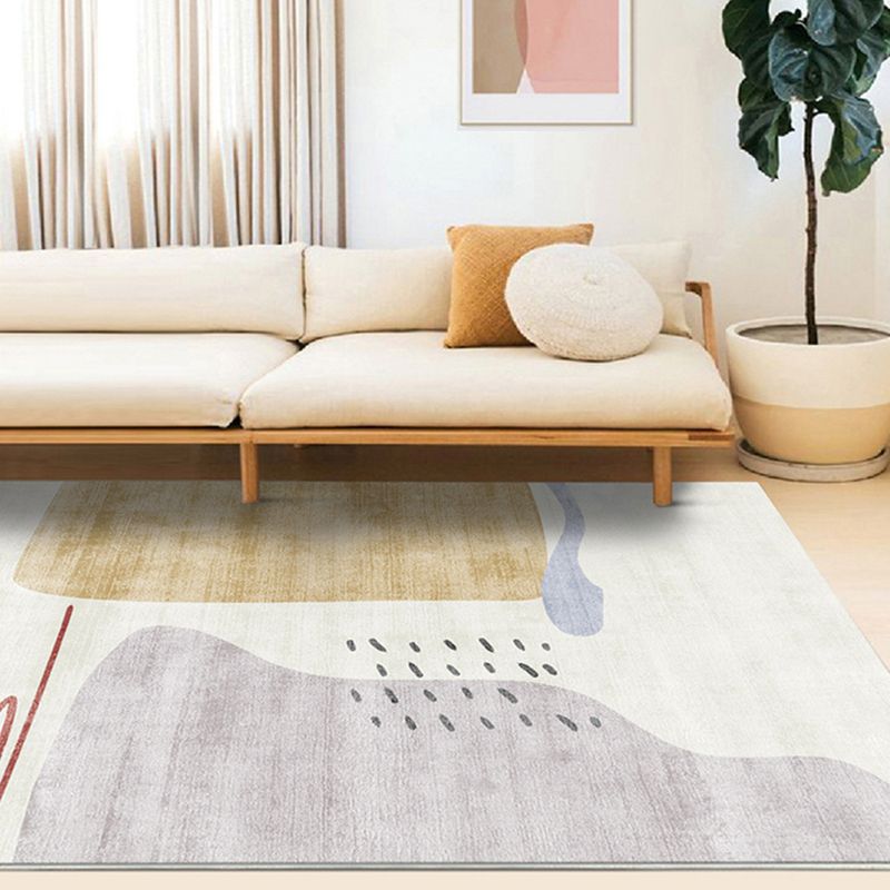 Contemporary Rug Polyester Rug Anti-Slip Backing Carpet for Living Room