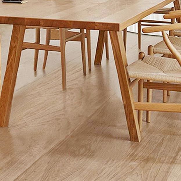 Rectangle Solid Wood Dining Table Modern Natural Tripod Base Dining Table