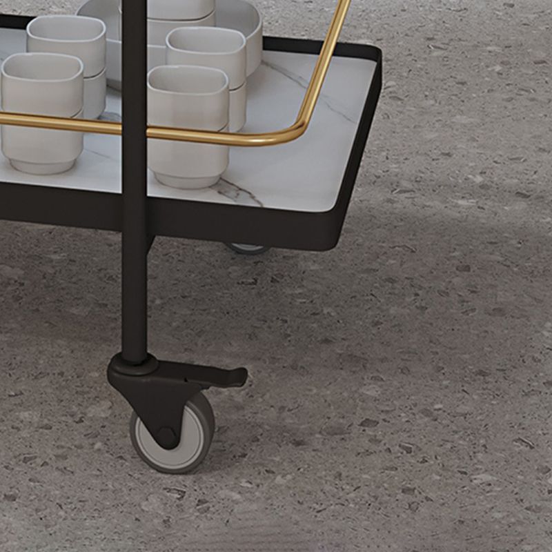 Modern Style Metal Prep Table 33.86"H Rolling Prep Table with Open Storage