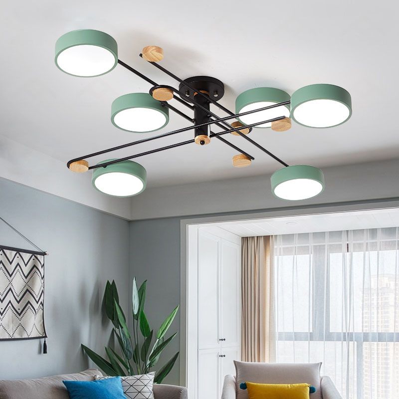 Criss-Cross Led kroonluchter Noordse nieuwigheid metaal 6-licht woonkamer hangende lamp