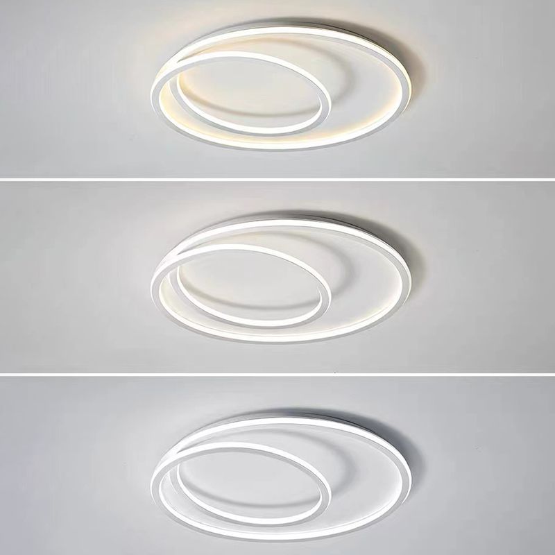 Single Modernism White Flush Mount Lighting Unique Ceiling Light for Bedroom
