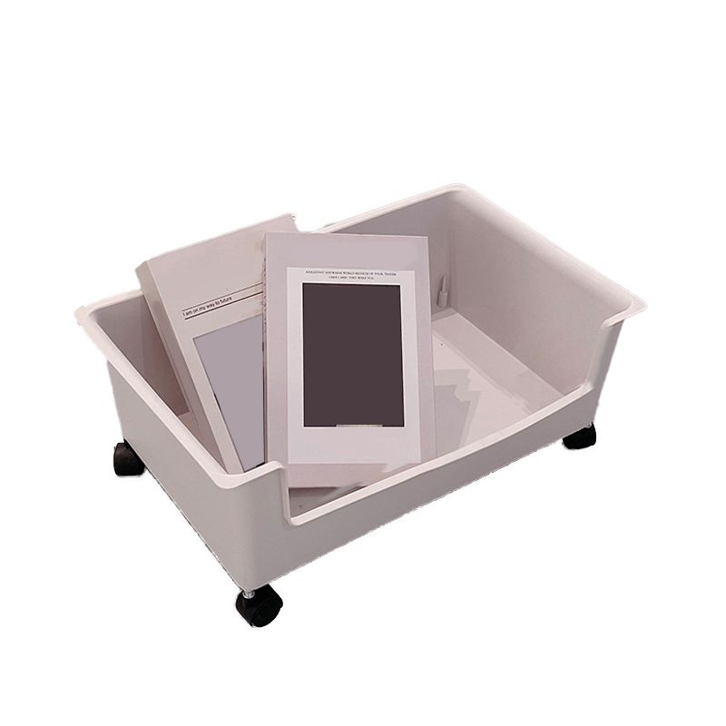 Modern & Contemporary Shelf Bookcase Plastic/Acrylic Bookshelf with Caster