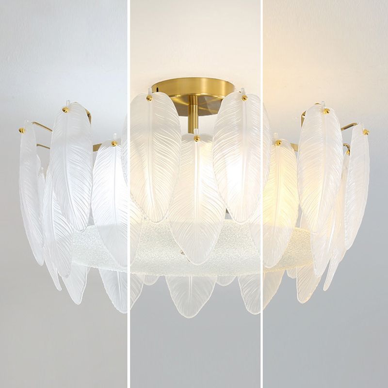 Contemporary Ceiling Lamp Creative Flush Mount Light Fixture with Glass Shade