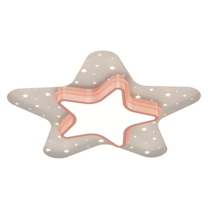 Metal Star Shape Ceiling Mount Light Lovely Colorful LED Ceiling Light for Kid's Room