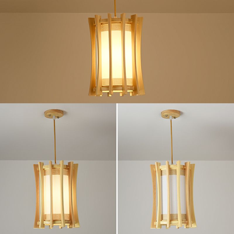 Rechteckige Handelsheime beleuchten japanisches Holz 1-Licht-Restaurant Droplampe