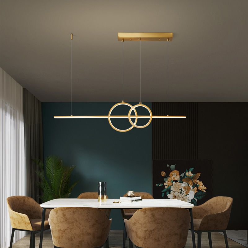 Metal Linear Island Lighting Modern Multiple-Light Island Pendant Lights