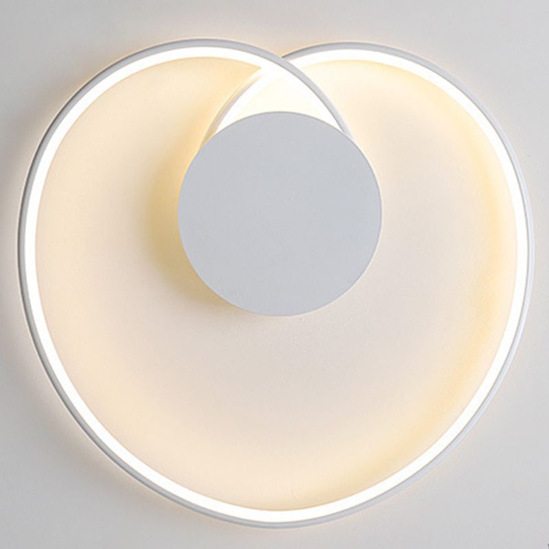 Metal Geometric Flush Light Simple 1 Light Flush Lighting in White