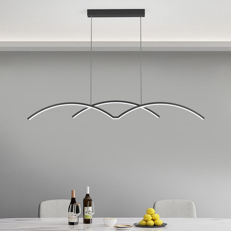 Linear 2 - Light Kitchen Light Fixture Contemporary Metal LED Ceiling Pendant Lighting