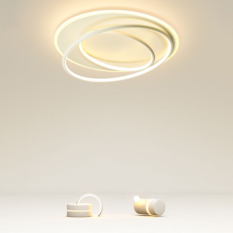 Plafonnier LED à montage encastré moderne, ligne géométrique, abat-jour en Silicone, pour chambre à coucher