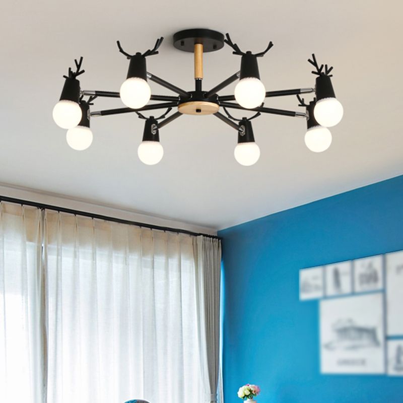 Luces de lámpara de araña de forma de asta de la lámpara de araña de madera moderna