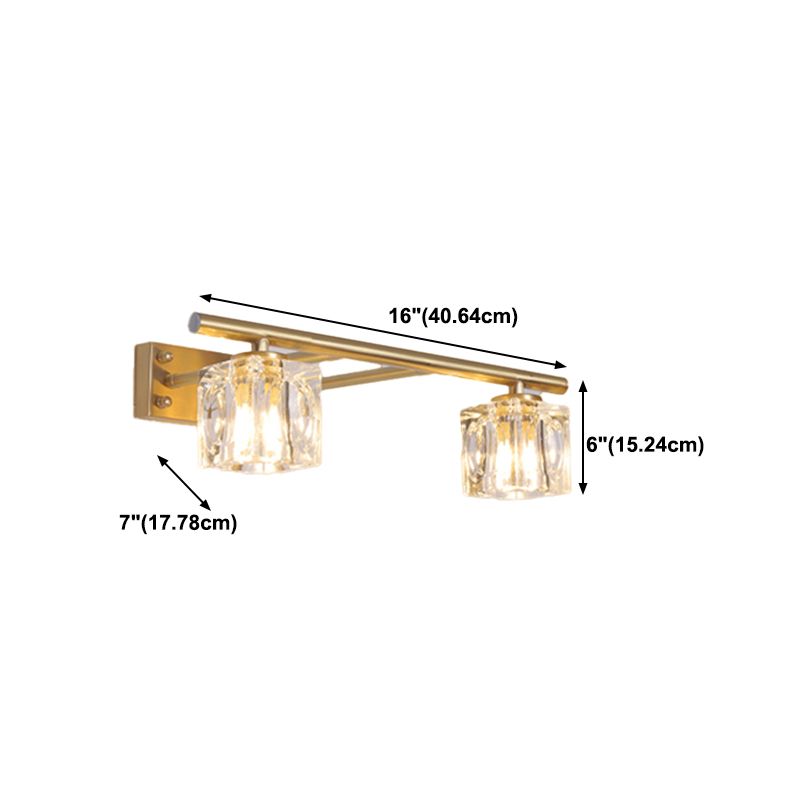 Multi Light Wall Sconce Postmodern Style Crystal Wall Lighting for Bathroom