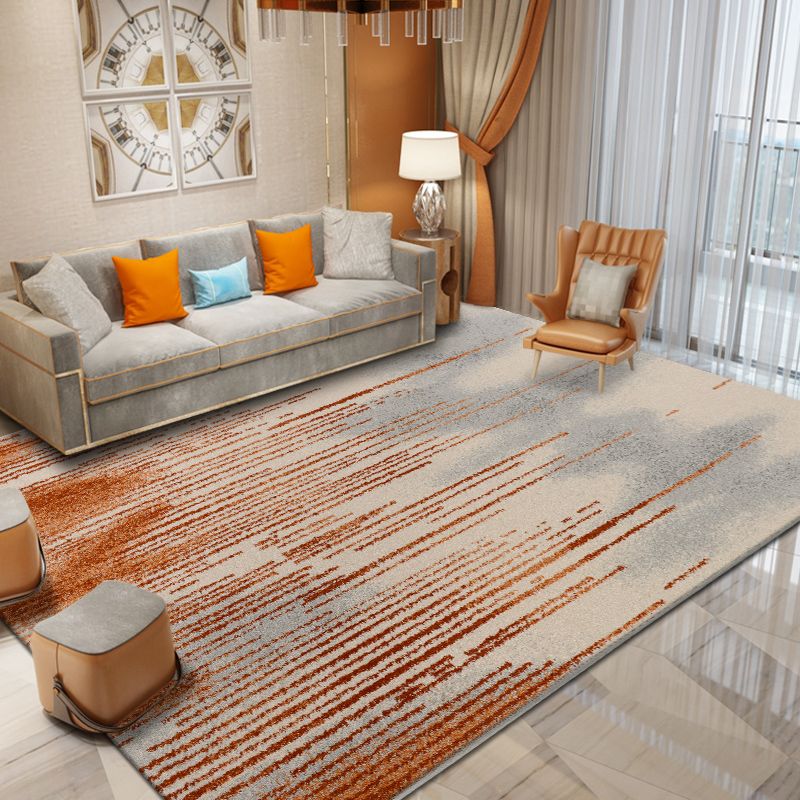 Fancy Geometric Pattern Area Rug Modern Greay Area Rug Polyester Stain Resistant Rug for Home Decor