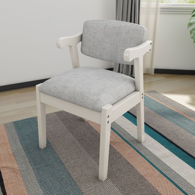 Contemporary Style Dining Chairs Dining Arm Side Chair with Wooden Legs