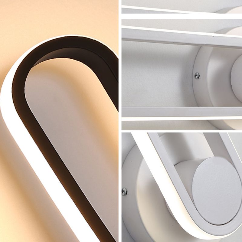 Moderne Stil ovaler Wandmontaglampen Metall 1 Licht Wandleuchte Leuchten