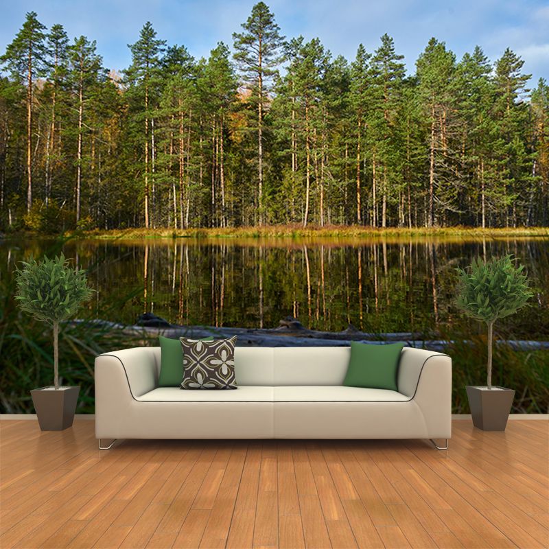 Mildew Resistant Forest Mural Contemporary Sitting Room Wall Mural