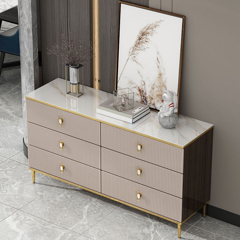 Classic Glam Dresser Wooden Storage Chest Dresser with 6 Drawers