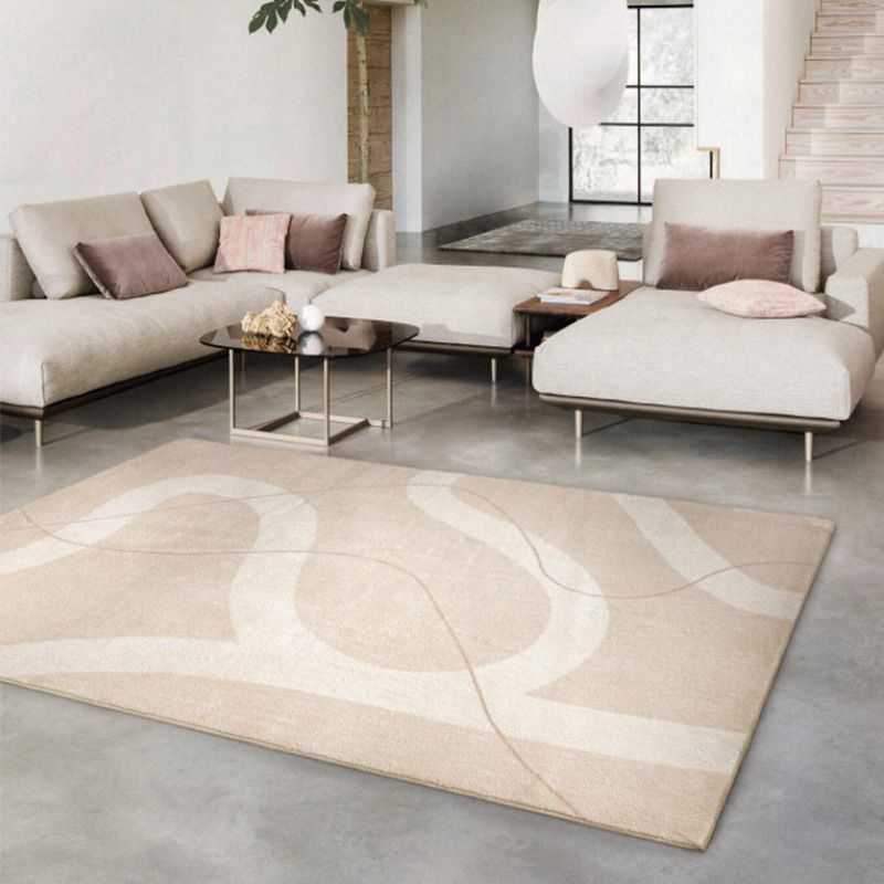 Minimalist Lines Pattern Area Rug Polyester Carpet Non-Slip Backing Indoor Carpet for Living Room