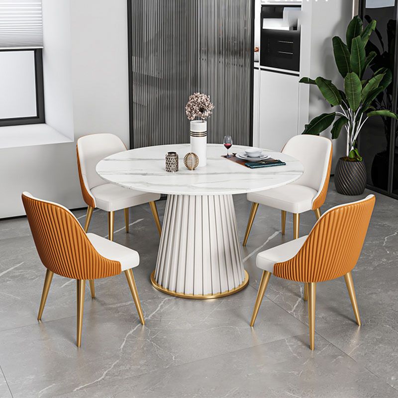 Glam Sintered Stone Dining Set Round 1/2/5/7 Pieces Dining Set