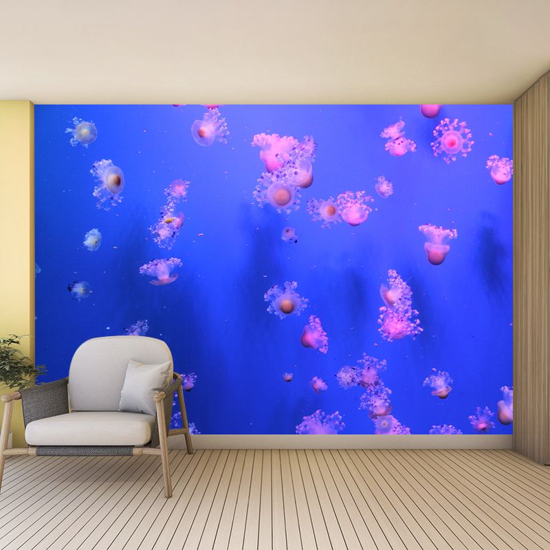 Blue Seabed Mural Wallpaper Wall Covering Mildew Resistant for Sleeping Room