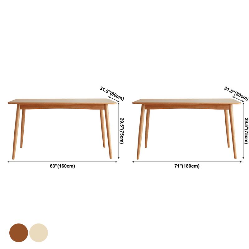 Rectangle Dining Table Contemporary Dinner Room Solid Wood Table with 4-foot