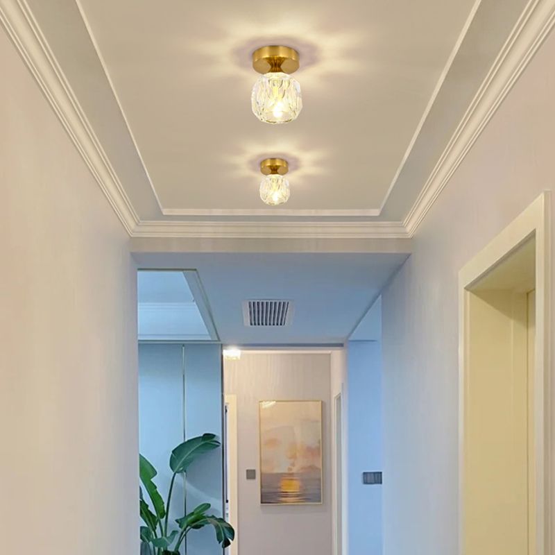 Modern Ceiling Lamp Creative Flush Mount Light Fixture with Glass Shade for Corridor