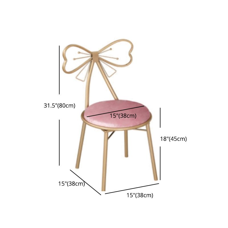 Upholstered Dining Chair Glam Style Open Back Dining Room Chair for Indoor