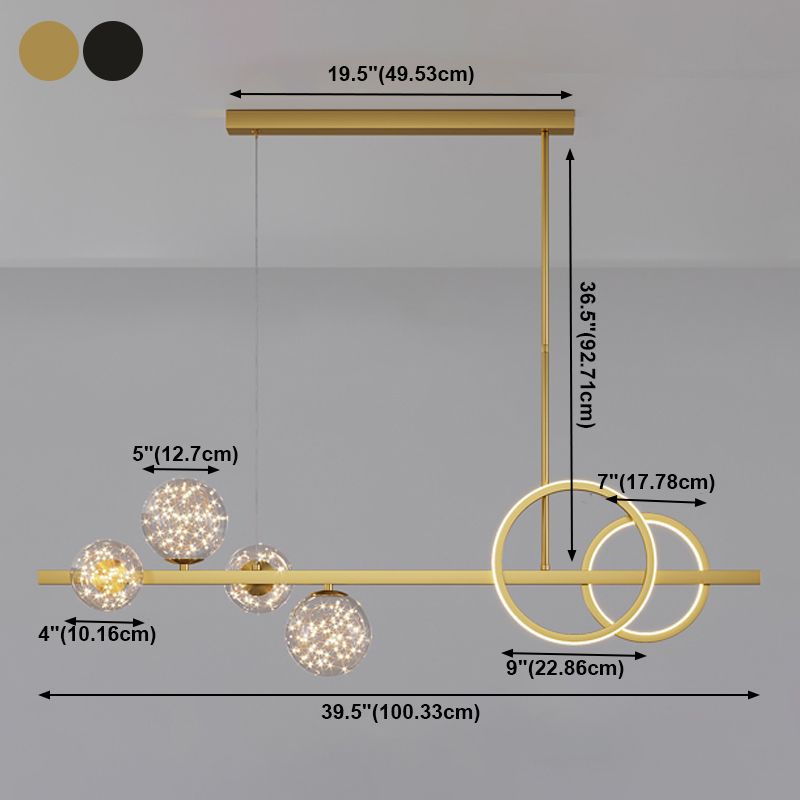 Sphère contemporaine PENDANTS ISLAND VERRE 6 luminaires légers légers