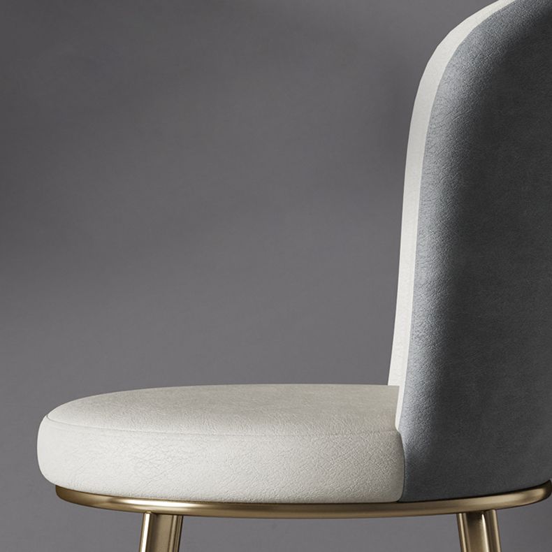 Silla de comedor de cuero Glam, sillas de comedor de metal sin brazos para uso doméstico