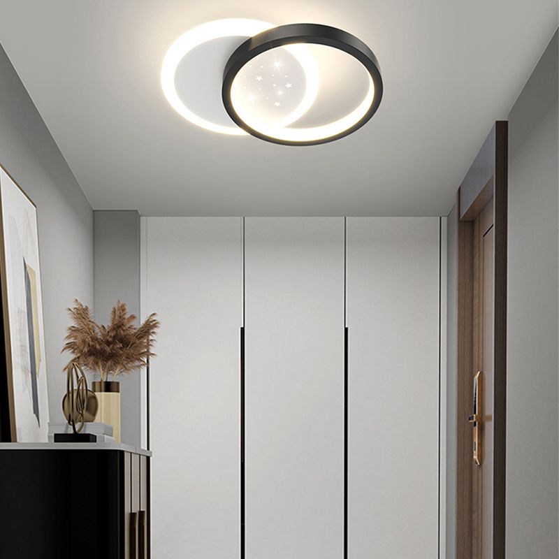 Simple LED Ceiling Light Fixture Metal Flush Mount Entry Light