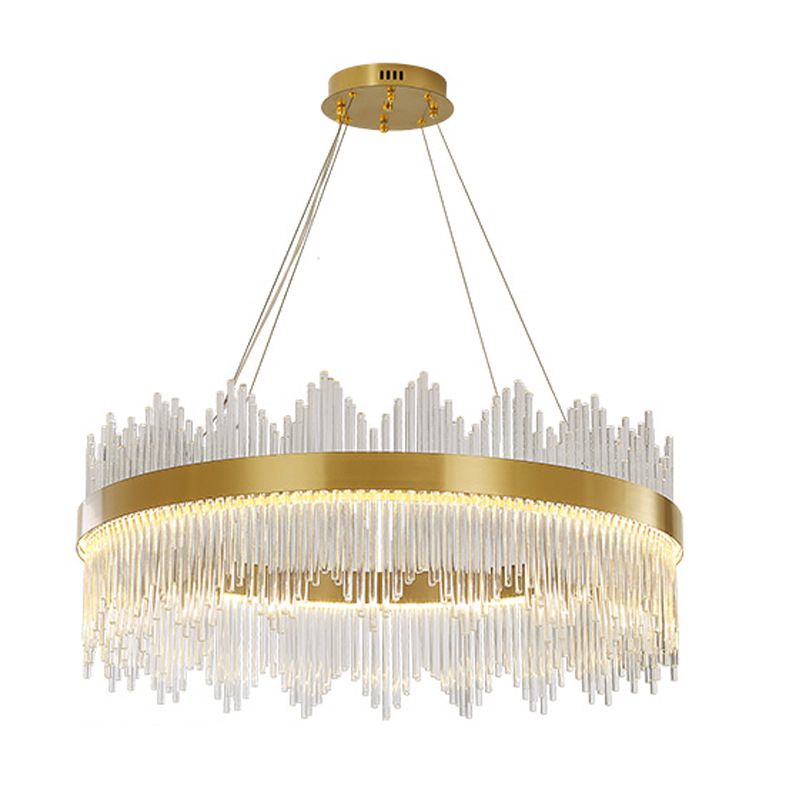 Crystal Sticks Pendant Lighting Minimalist Gold LED Island Lighting Fixture for Dinner