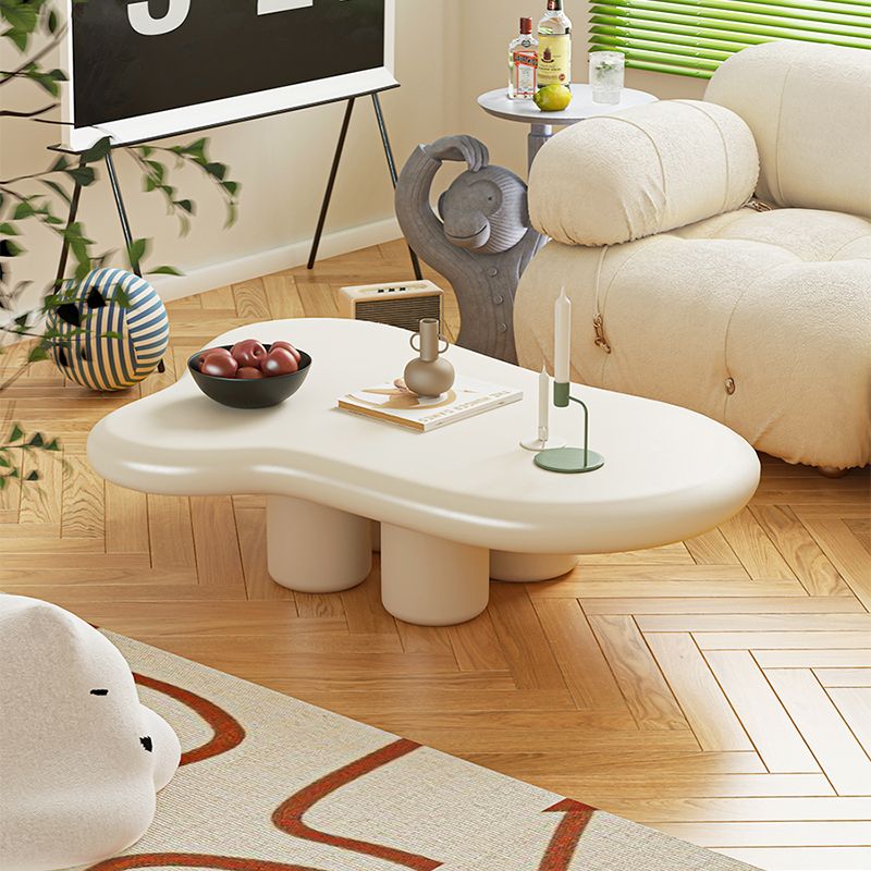 Modern 4 Legs Cocktail Table Glam Wooden Geometric Coffee Table