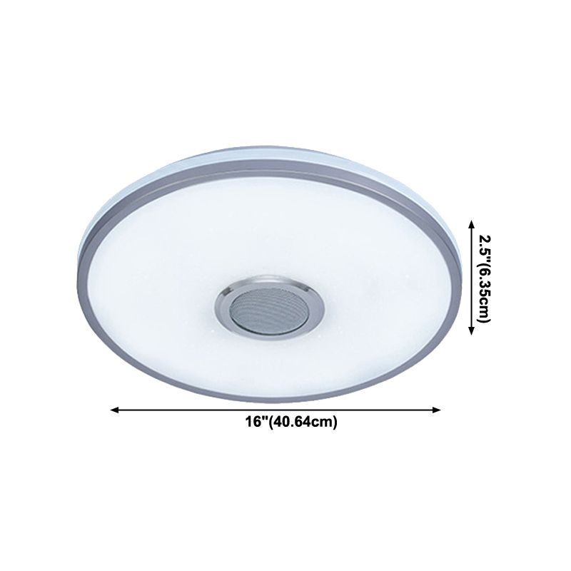 Plafonnier intelligent de forme ronde, moderne, en fer, 1 lumière, encastré, pour étude