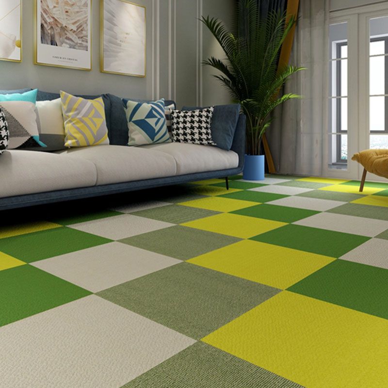 Carpet Tile Fade Resistant Non-Skid Solid Color Loose Lay Carpet Tiles Living Room