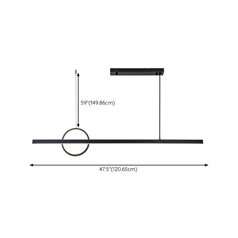 Black Metal Ceiling Light Modernism LED Kitchen Island Lighting for Home