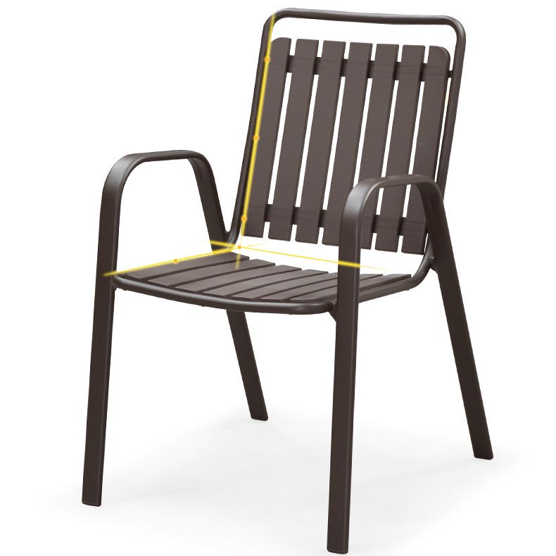 Industrial Dining Chairs in Brown with Steel Base and Plastic Back