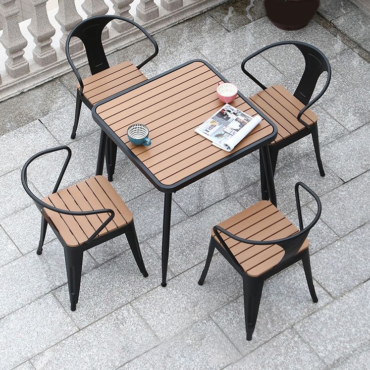 Modern Style Metal Dining Table Set 1/2/3/5/7 Pieces Outdoor Dinette Set