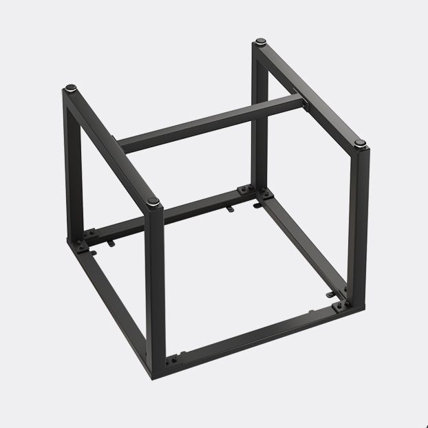 Mesa de comedor de madera maciza de estilo industrial Mesa cuadrada marrón con base de metal para comedor