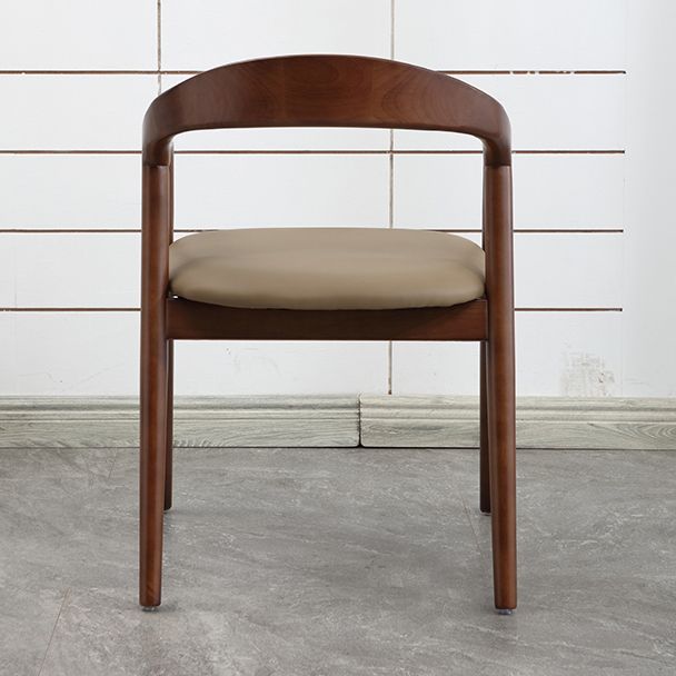 Chaise de salle à manger contemporaine en bois massif, chaise d'appoint à dossier ouvert pour la maison