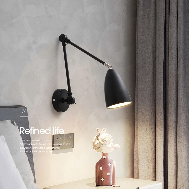 Contemporary Style Conical Wall Mounted Light Metal Bedroom Wall Mounted Lighting