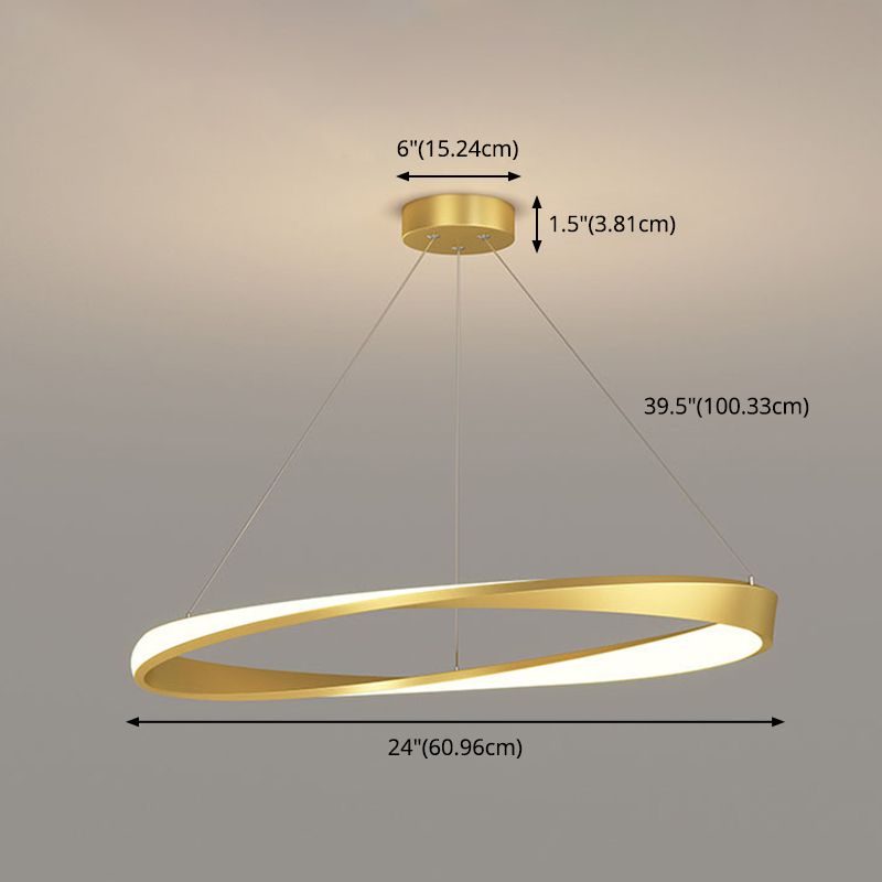 Modern Fashionable Linear LED Hanging Lamp Wrought Iron Indoor Pendant Light with Acrylic Shade