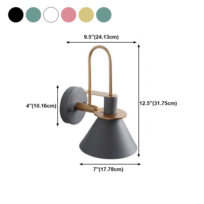 Simplicity Wall Sconce Colorful Metal Shade Wall Mounted Lamp for Dining Room