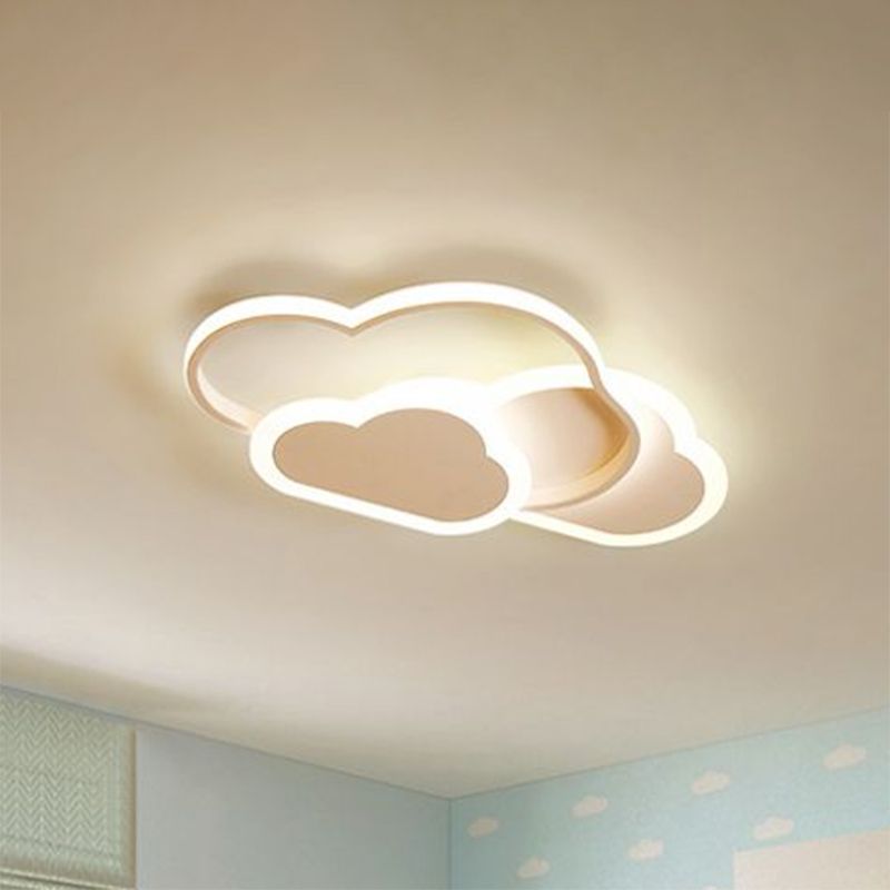 Iluminación de montaje en la nube metálica Iluminación Minimalista de montaje de LED blanco para niños