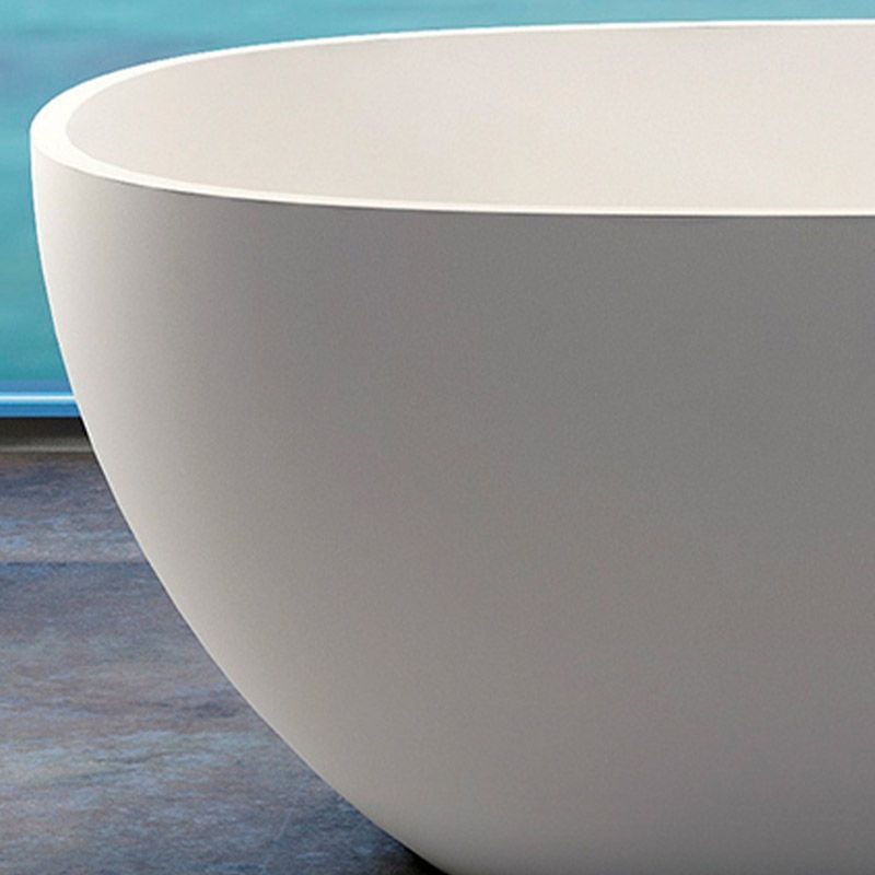 Modern Stone Bathtub Freestand Soaking Bathtub with Drain Bath Tub