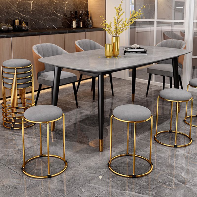 Indoor Round Ottoman Glam Standard Stain Resistant Velvet Ottoman