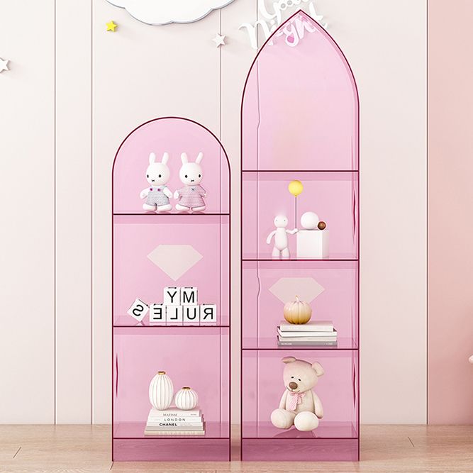 Acrylic Closed Back Bookcase Standard Glam Bookshelf with Shelves
