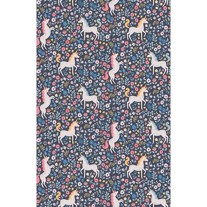Unicorn in Wildflowers Wall Murals Contemporary Waterproof Living Room Wall Art, Custom Print