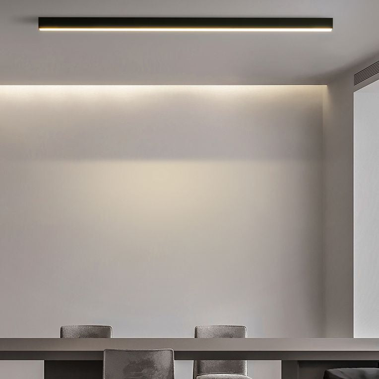 1-Light Minimalism Linear Flush Mount Ceiling Light Aluminum Bedroom Flush Light