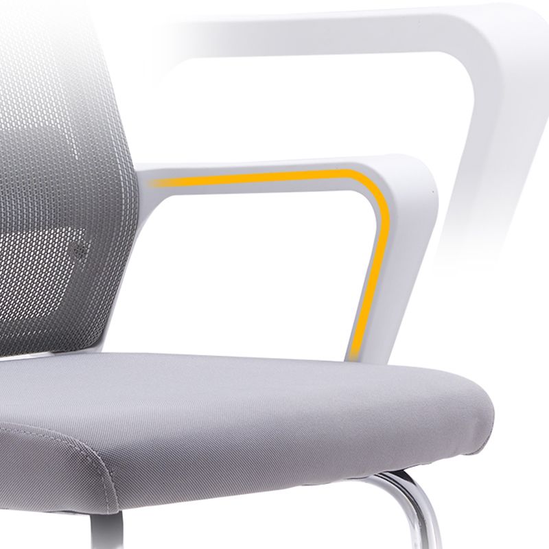 Modern Style Gray Chair Mid Back Fixed Arm Office Chair for Home